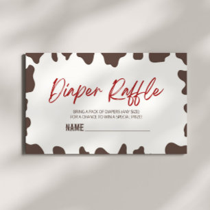Een kleine Cowboy Rodeo Baby shower luier Raffle Informatiekaartje