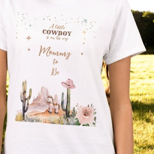 Een kleine Cowboy Rustic Wild West Boy Mama om te  T-shirt