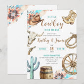 Een kleine cowboy rustiek Western Baby shower Kaart (Voorkant / Achterkant)