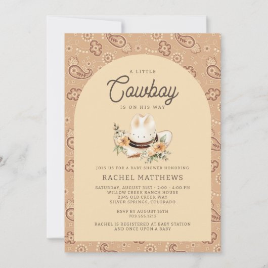 Een kleine cowboy Western baby boy Baby shower Kaart (Voorkant)