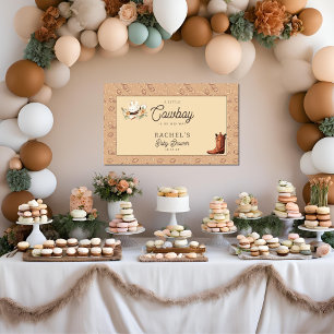 Een kleine cowboy Western baby boy Baby shower Spandoek