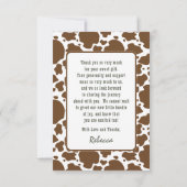 Een kleine Cowboy Western Baby shower Dank je wel Bedankkaart (Achterkant)