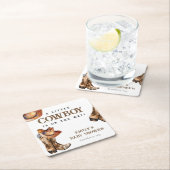 Een kleine cowboy Western Baby shower Kartonnen Onderzetters (Insitu)