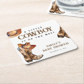 Een kleine cowboy Western Baby shower Kartonnen Onderzetters (Schuin)