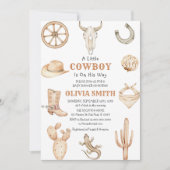 Een kleine cowboy Western Baby shower uitnodiging (Voorkant)