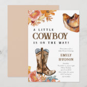 Een kleine cowboy Western Baby shower uitnodiging (Voorkant / Achterkant)