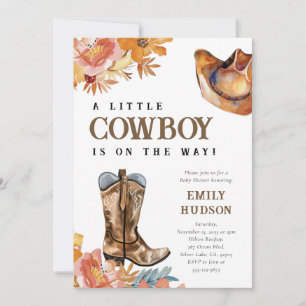 Een kleine cowboy Western Baby shower uitnodiging
