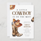 Een kleine cowboy Western Baby shower uitnodiging (Voorkant)