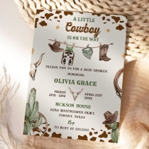 Een kleine cowboy Western Boy Baby shower Party