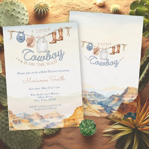 Een kleine Cowboy Western Canyon Baby shower Kaart