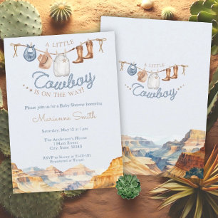 Een Kleine Cowboy Western Canyon Baby Shower Kaart