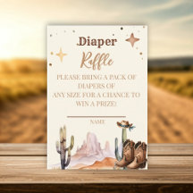 Een kleine cowboy western jongen  Luier raffle