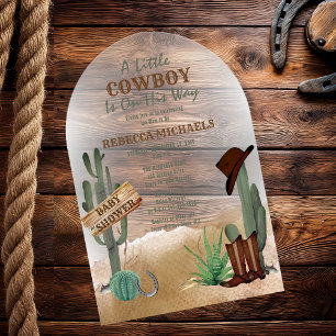 Een kleine Cowboy Westerne Baby shower uitnodiging
