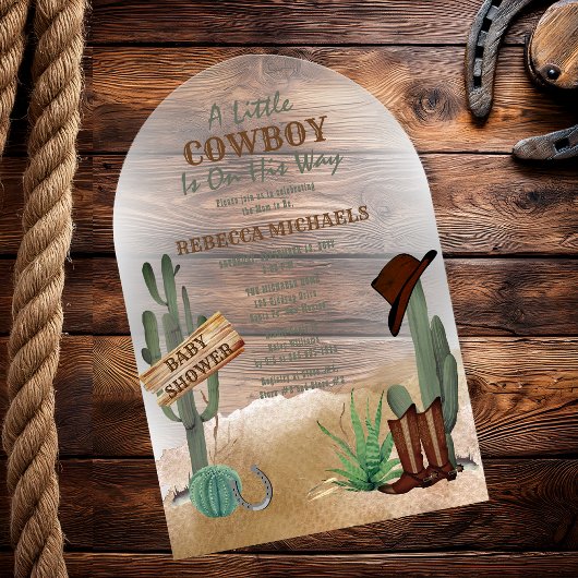 Een kleine Cowboy Westerne Baby shower uitnodiging