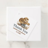 Een kleine cowboy westerne jongen baby shower dank bedankjes labels (In situ)