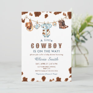 Een kleine cowboy Westerne waslijn Baby shower Kaart