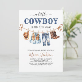Een Kleine Cowboy Wild West Blauwe Jongen Baby Sho Kaart