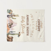 Een kleine cowboy wild west boy Baby shower welkom Wandkleed (Voorkant (horizontaal))