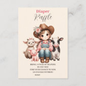 Een kleine cowgirl Baby Diapper Raffle Informatiekaartje (Voorkant)