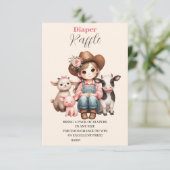 Een kleine cowgirl Baby Diapper Raffle Informatiekaartje (Staand voorkant)