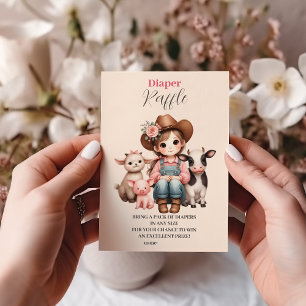 Een kleine cowgirl Baby Diapper Raffle Informatiekaartje