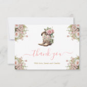 Een kleine Cowgirl Baby shower dank je kaart (Voorkant)