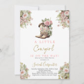 Een kleine cowgirl Baby shower meisje uitnodigen Kaart (Voorkant)