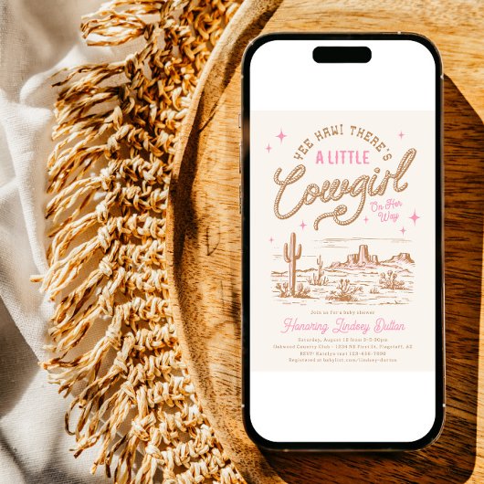 Een kleine cowgirl Baby shower uitnodiging