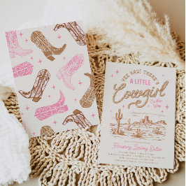 Een kleine cowgirl Baby shower uitnodiging