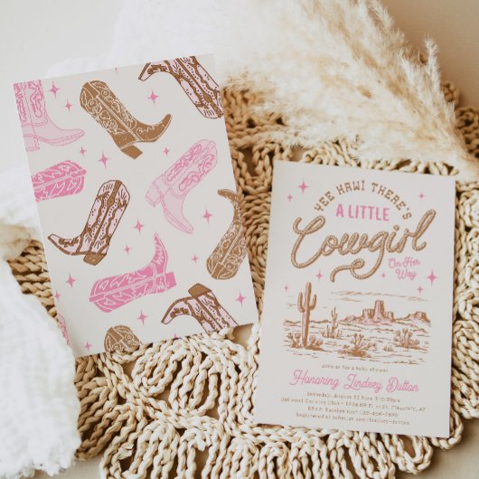 Een kleine cowgirl Baby shower uitnodiging