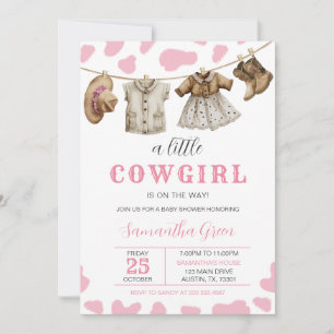 Een kleine cowgirl Baby shower uitnodiging