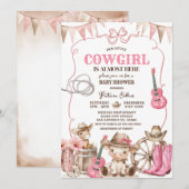 Een kleine cowgirl is onderweg naar Baby shower Kaart (Voorkant / Achterkant)