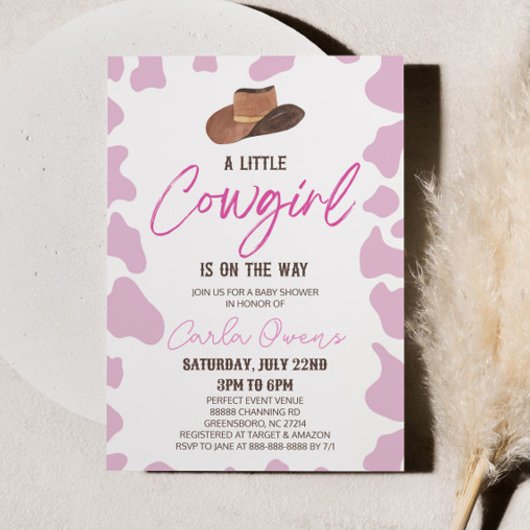 Een kleine cowgirl is onderweg! Rodeo-Baby shower Kaart