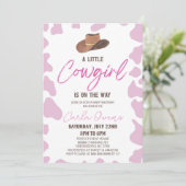 Een kleine cowgirl is onderweg! Rodeo-Baby shower Kaart (Staand voorkant)