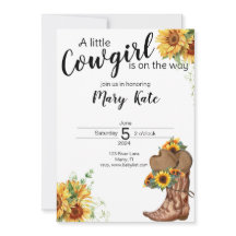 Een kleine Cowgirl is op weg naar het Baby shower