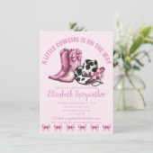Een kleine Cowgirl Pink Bows Baby shower Kaart (Staand voorkant)
