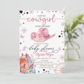 Een kleine cowgirl Pony Baby shower Kaart (Staand voorkant)