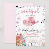 Een kleine cowgirl Pony Baby shower Kaart (Voorkant / Achterkant)