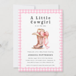 Een kleine Cowgirl Roze Baby shower Uitnodiging