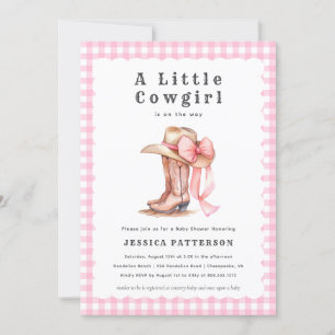 Een kleine Cowgirl Roze Baby shower Uitnodiging