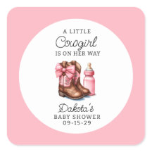 Een kleine Cowgirl Roze Wester Rodeo Stickers