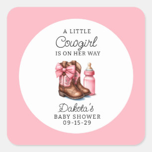 Een kleine Cowgirl Roze Wester Rodeo Stickers