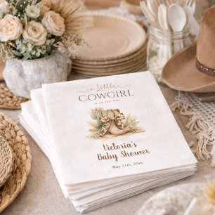 Een Kleine Cowgirl Western Thema Baby Shower Servet
