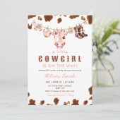 Een kleine Cowgirl Westerne Clothesline Baby showe Kaart (Staand voorkant)