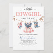 Een kleine Cowgirl Wild West Blue meisje Baby show Kaart (Voorkant)