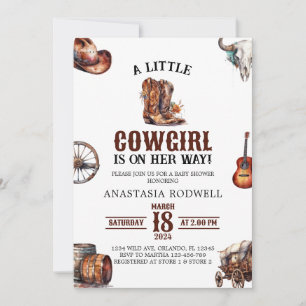 Een kleine cowgirl wild west meisje Baby shower Kaart