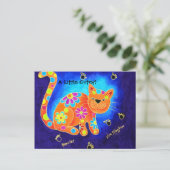 Een kleine Cutey. - Happy Blue Cat Briefkaart (Staand voorkant)