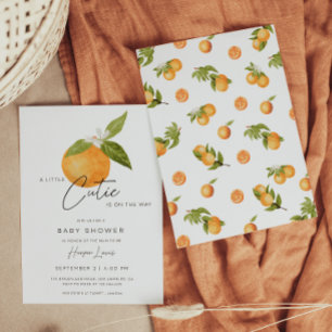 Een kleine Cutie Baby shower Sinaasappels uitnodig Kaart