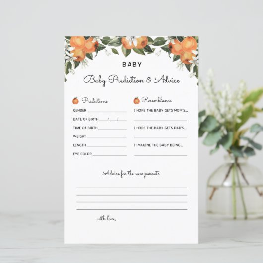 Een kleine Cutie Baby shower Spellingvoorspelling  (Staand voorkant)