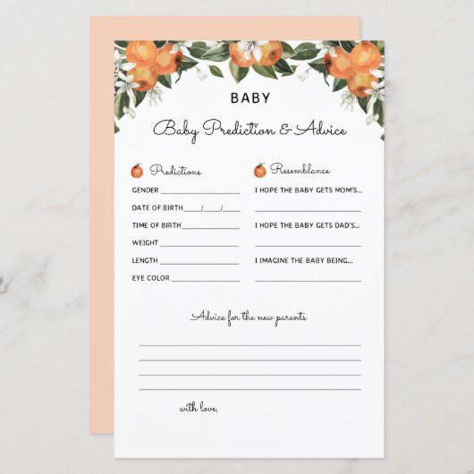 Een kleine Cutie Baby shower Spellingvoorspelling  (Voorkant / Achterkant)